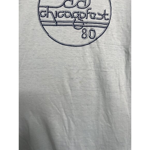 RARE Vintage 1980 Chicago Fest 80 T-Shirt Size L Large LG light blue T-shirt - Picture 7 of 8